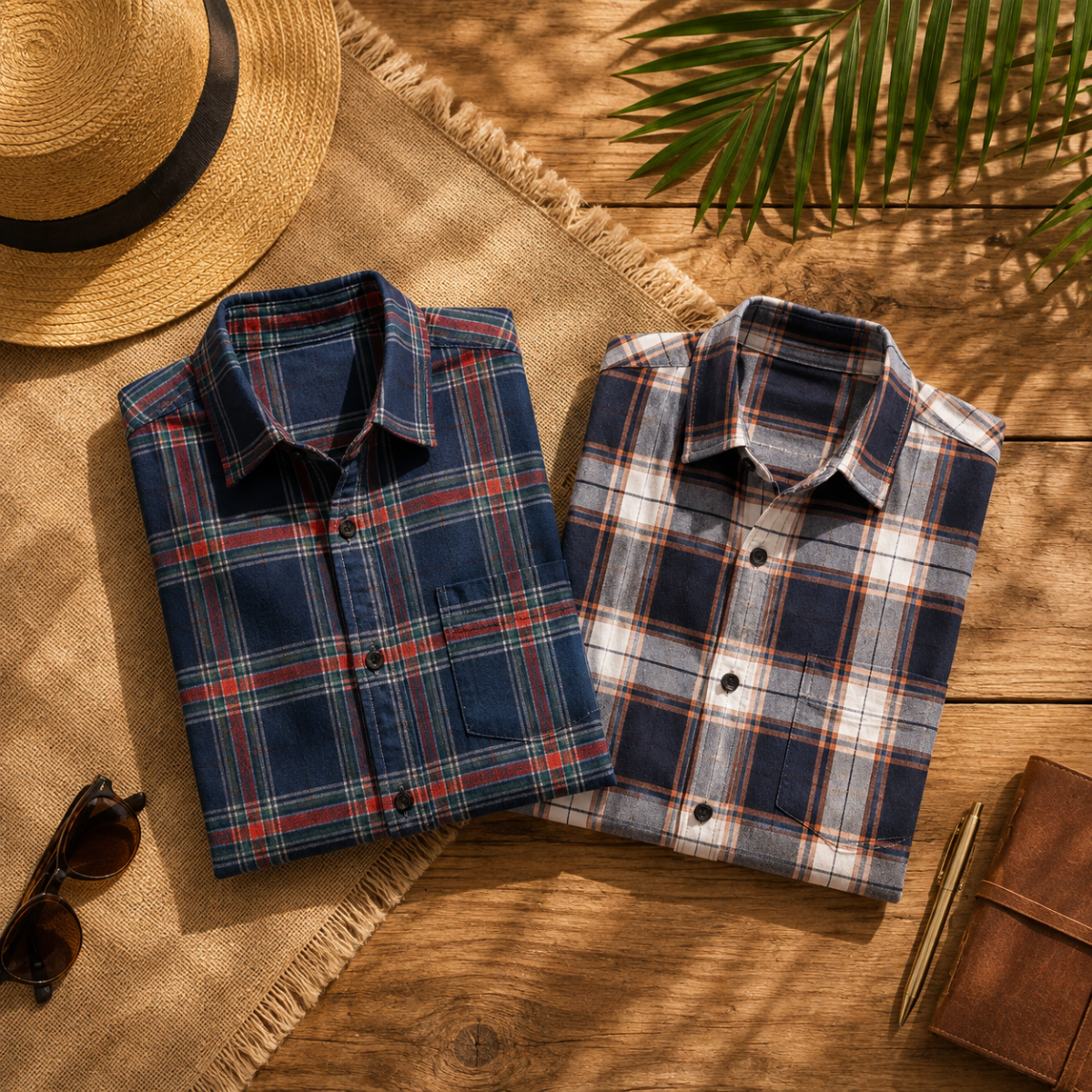2 Pack Men’s Check Shirts | Smart Casual Look ( CS-3 )
