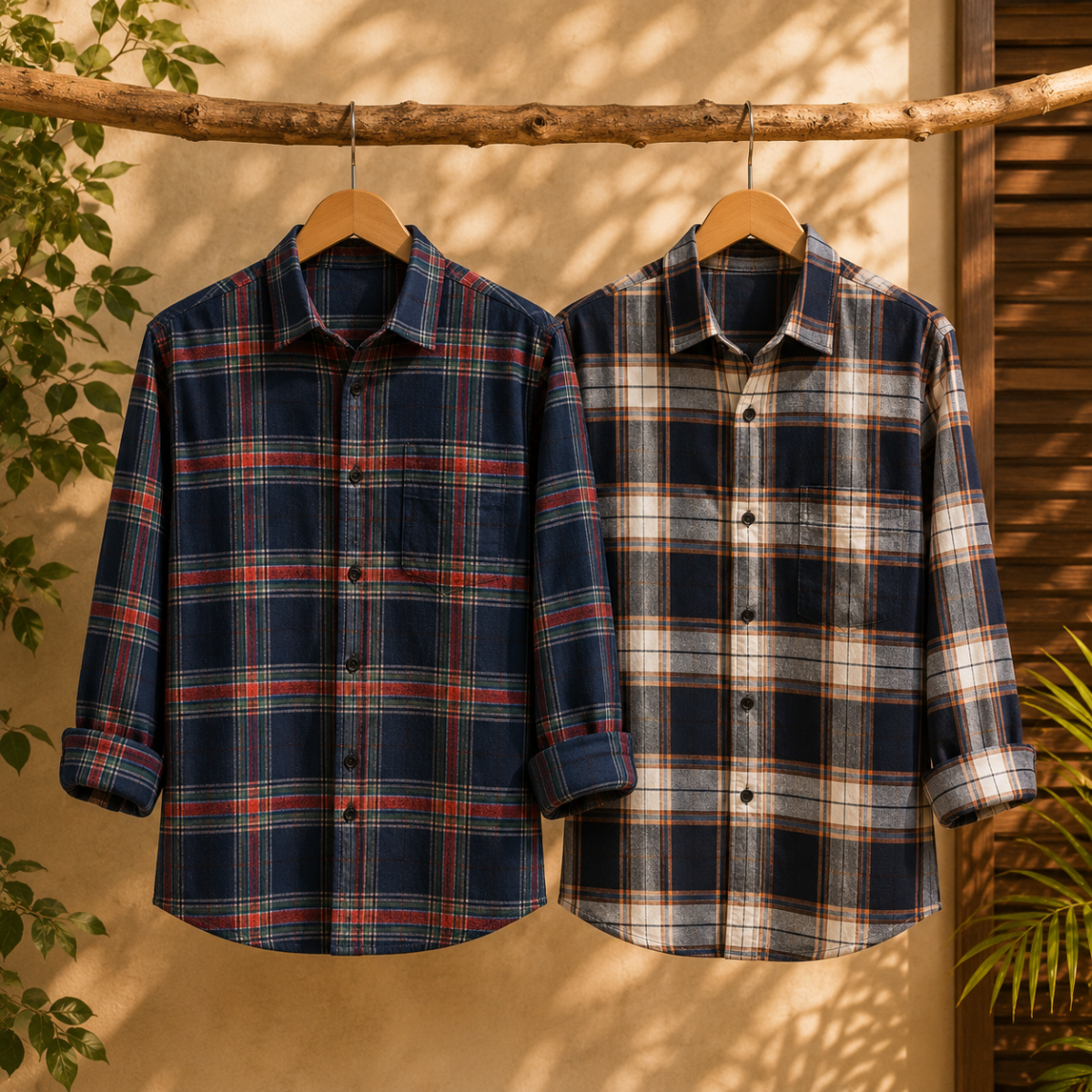 2 Pack Men’s Check Shirts | Smart Casual Look ( CS-3 )