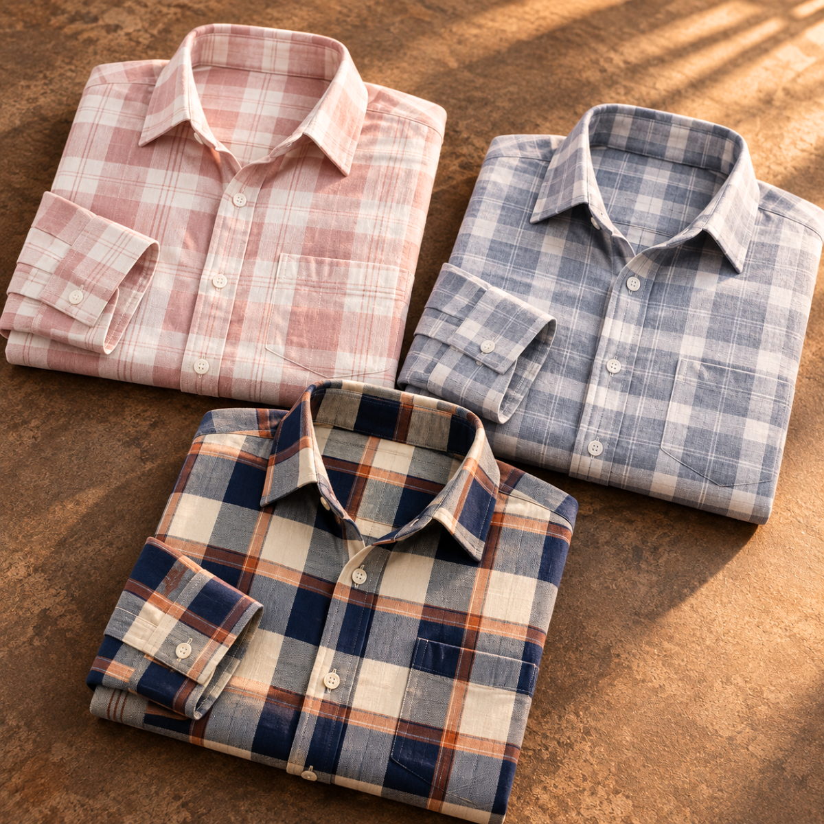 3 Pack Premium Checked Everyday Shirts for Men ( C2 )