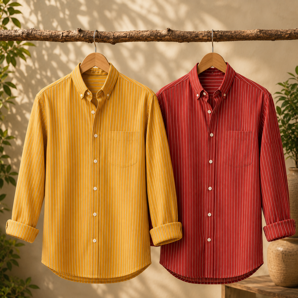2 Pack Men’s Striped Shirts for Everyday Wear | SS-3
