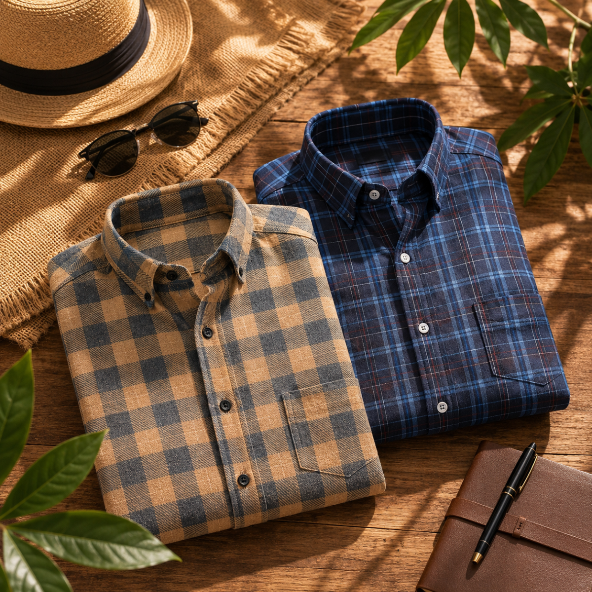 2 Pack Men’s Check Shirts | Smart Casual Look ( CS-4 )
