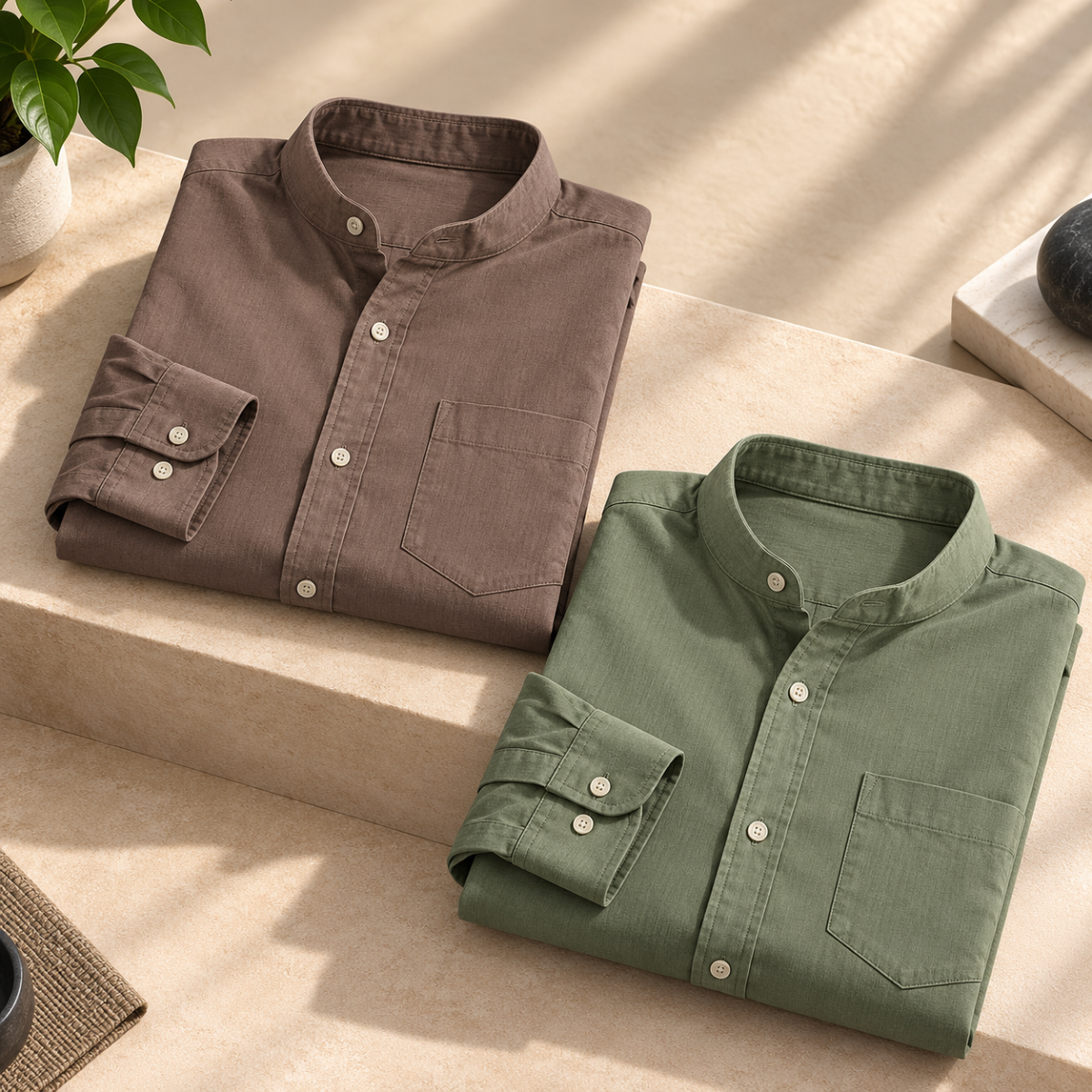 2 Pack Solid Shirts for Men ( S4 )