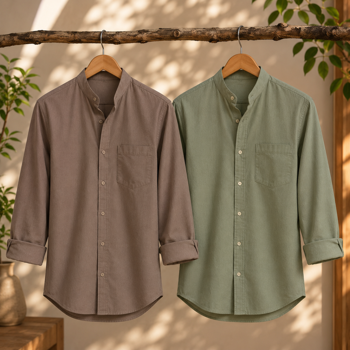2 Pack Solid Shirts for Men ( S4 )