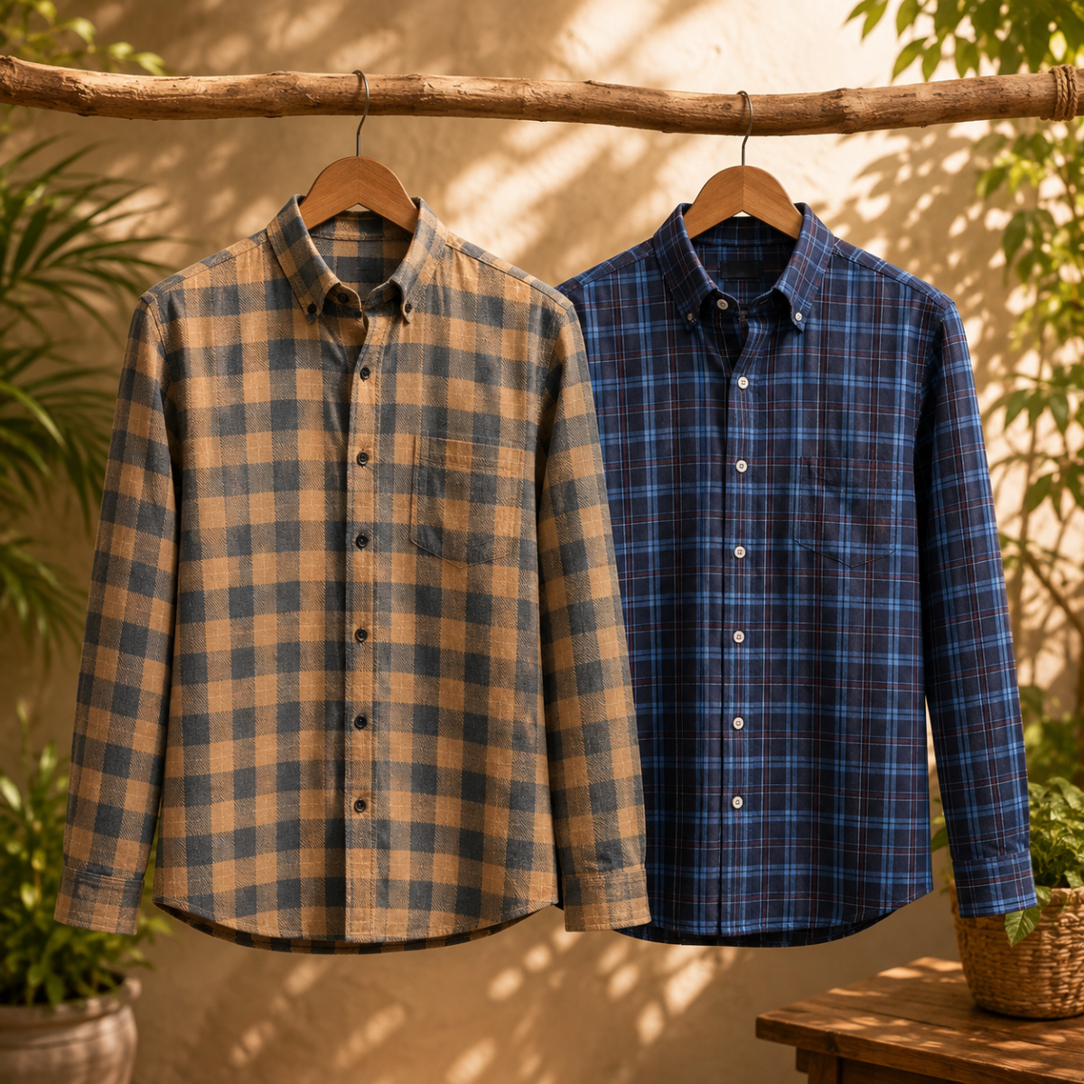 2 Pack Men’s Check Shirts | Smart Casual Look ( CS-4 )