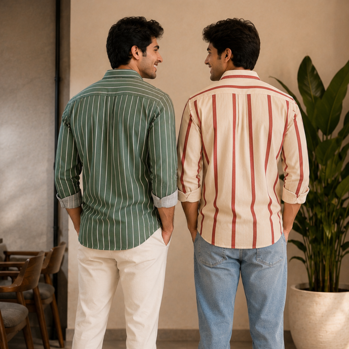 2 Pack Men’s Striped Shirts for Everyday Wear | SS-4