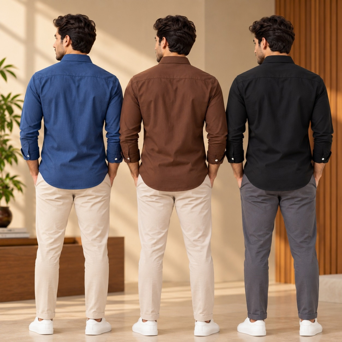 3 Pack Premium Solid Shirts for Men ( S4 )