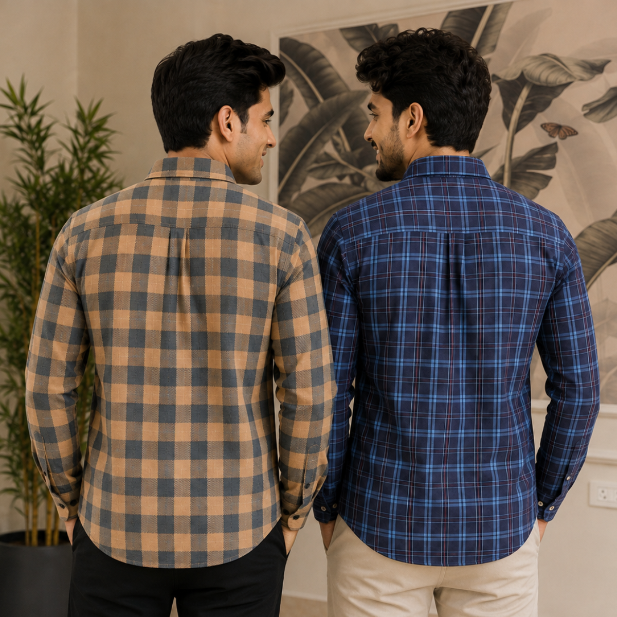 2 Pack Men’s Check Shirts | Smart Casual Look ( CS-4 )