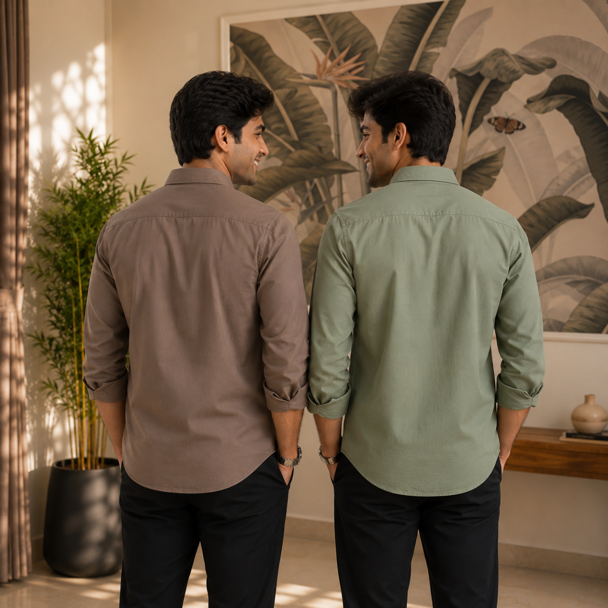 2 Pack Solid Shirts for Men ( S4 )