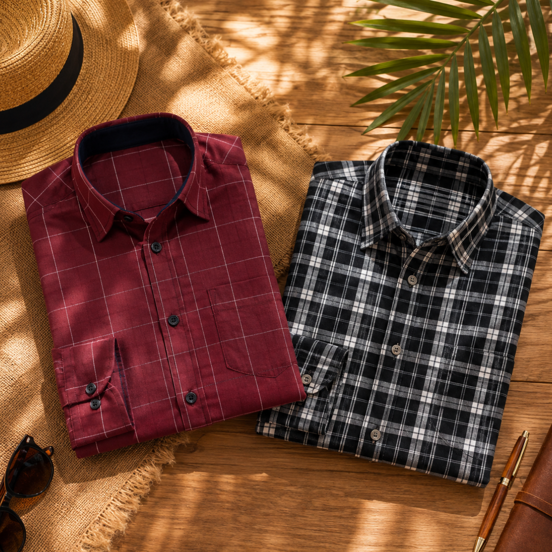 2 Pack Men’s Check Shirts | Smart Casual Look ( CS-5 )