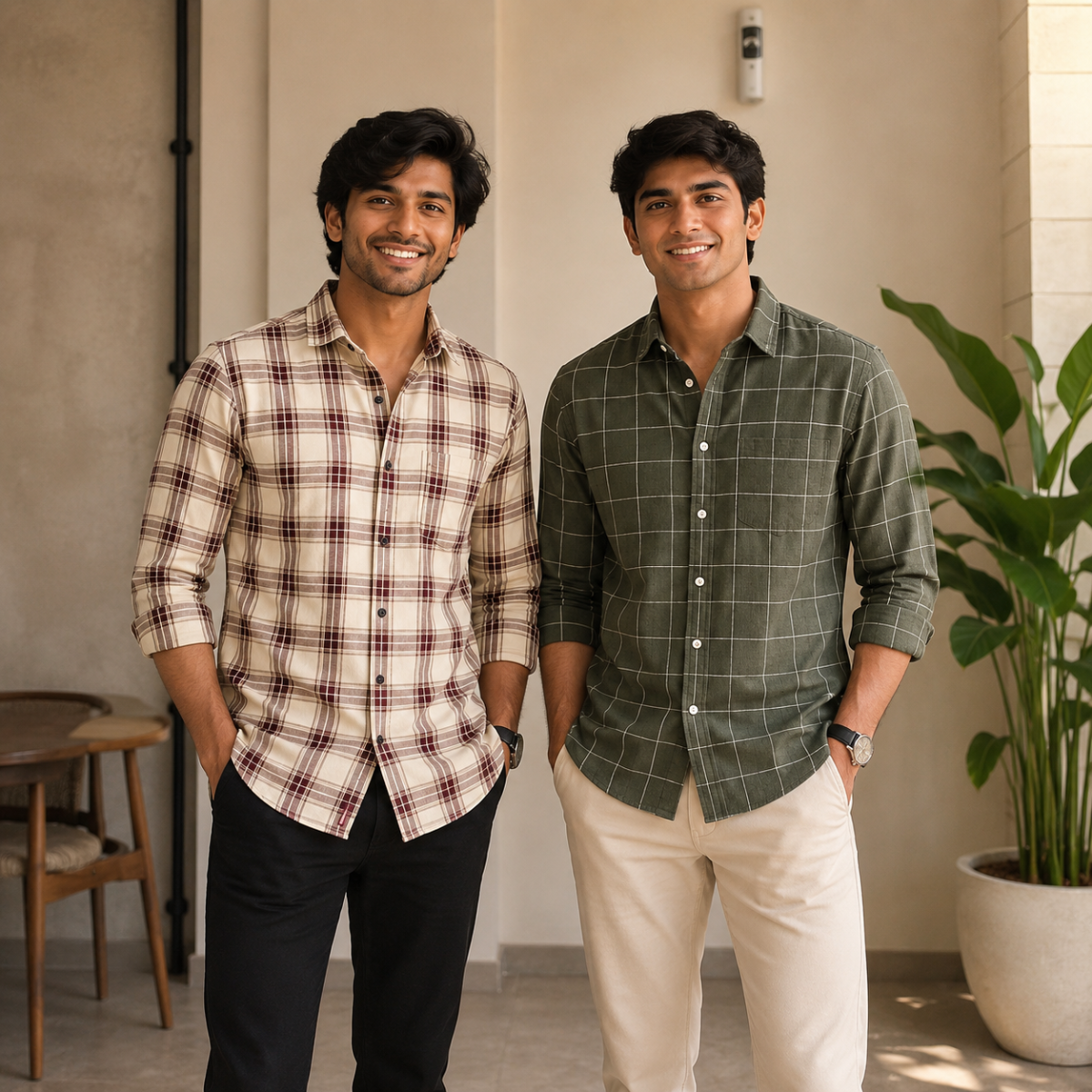 2 Pack Men’s Check Shirts | Smart Casual Look ( CS-1 )