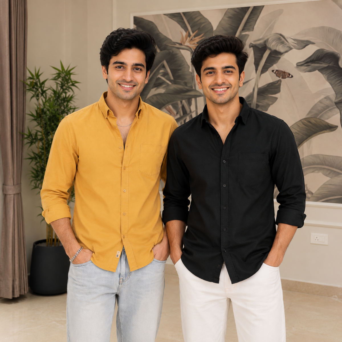 2 Pack Solid Shirts for Men ( S1 )