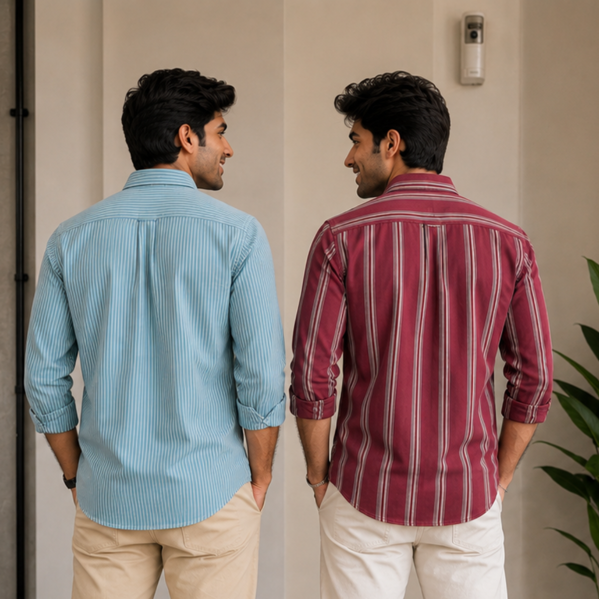 2 Pack Men’s Striped Shirts for Everyday Wear | SS-5