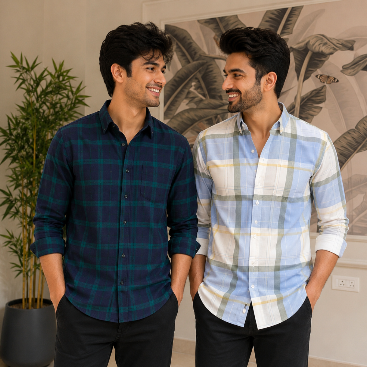 2 Pack Men’s Check Shirts | Smart Casual Look ( CS-6 )