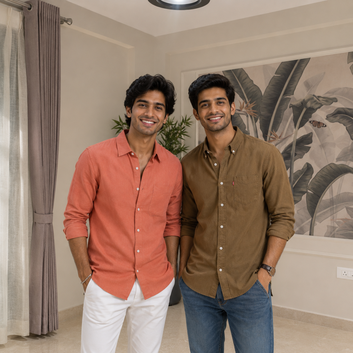 2 Pack Solid Shirts for Men ( S6 )
