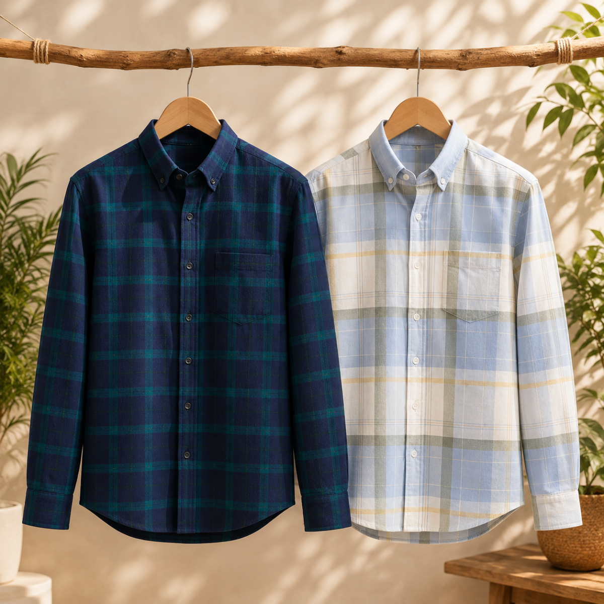 2 Pack Men’s Check Shirts | Smart Casual Look ( CS-6 )