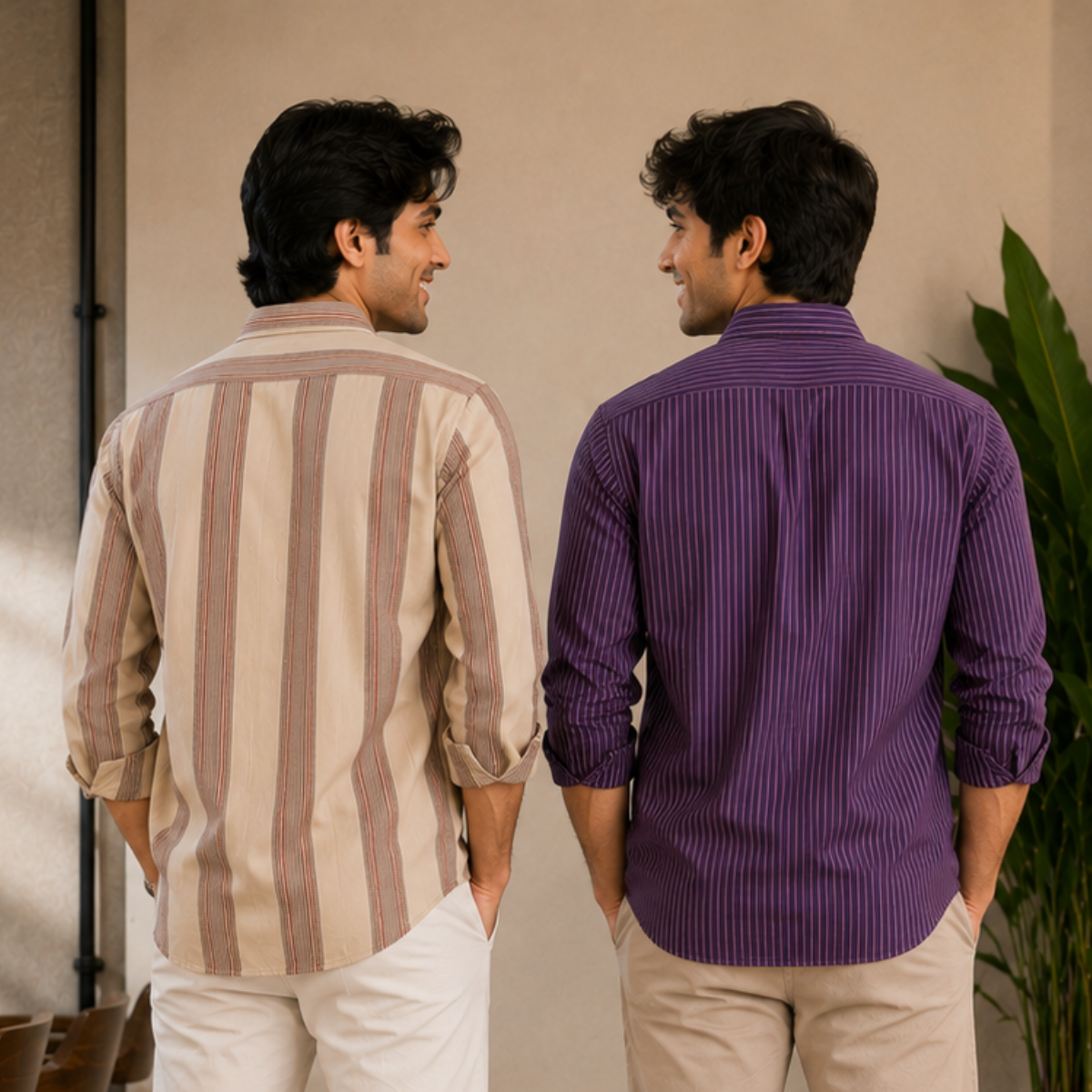 2 Pack Men’s Striped Shirts for Everyday Wear | SS-6