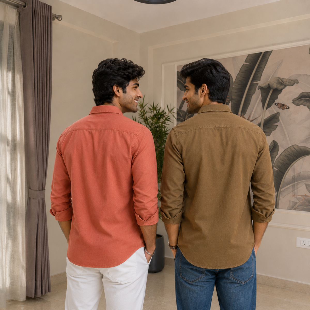 2 Pack Solid Shirts for Men ( S6 )