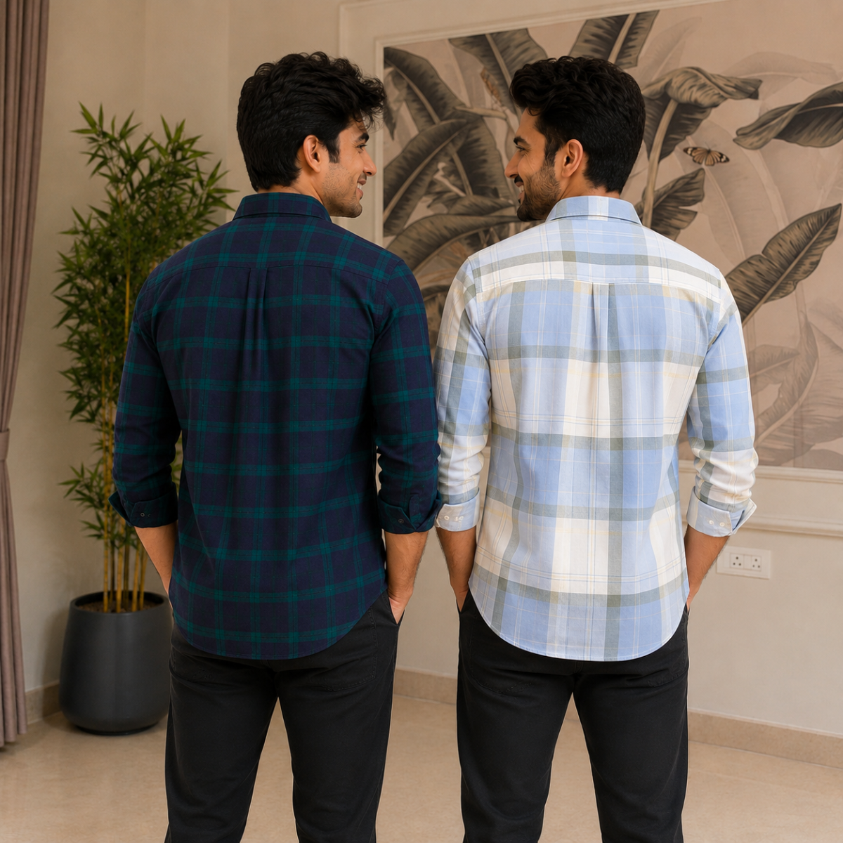 2 Pack Men’s Check Shirts | Smart Casual Look ( CS-6 )