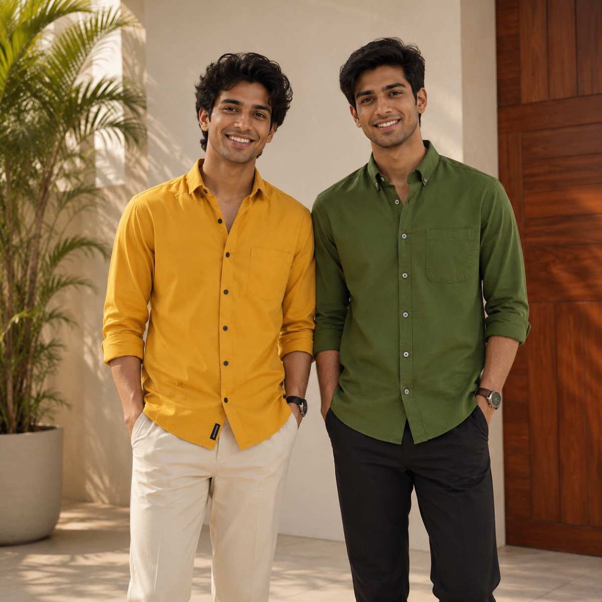 2 Pack Solid Shirts for Men ( S7 )