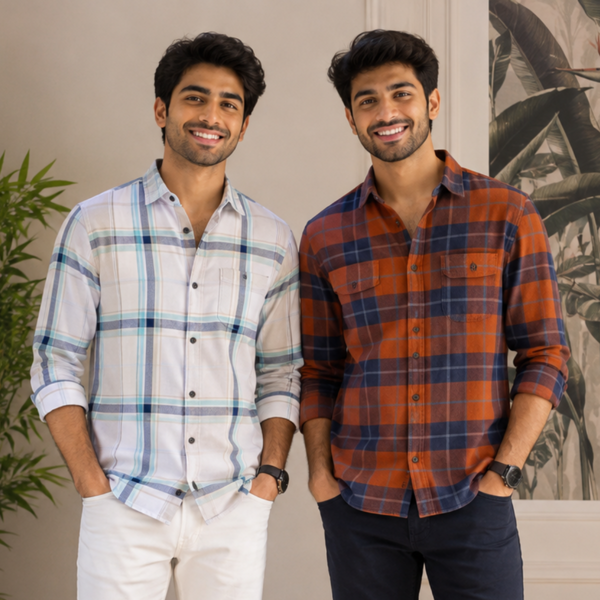 2 Pack Men’s Check Shirts | Smart Casual Look ( CS-7 )