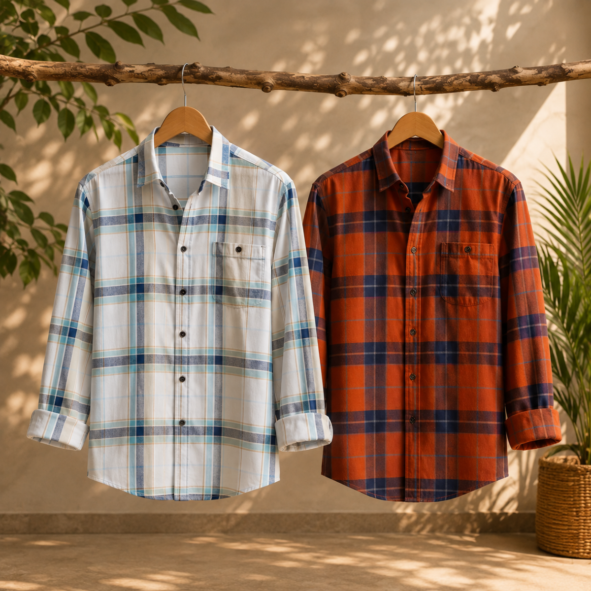 2 Pack Men’s Check Shirts | Smart Casual Look ( CS-7 )