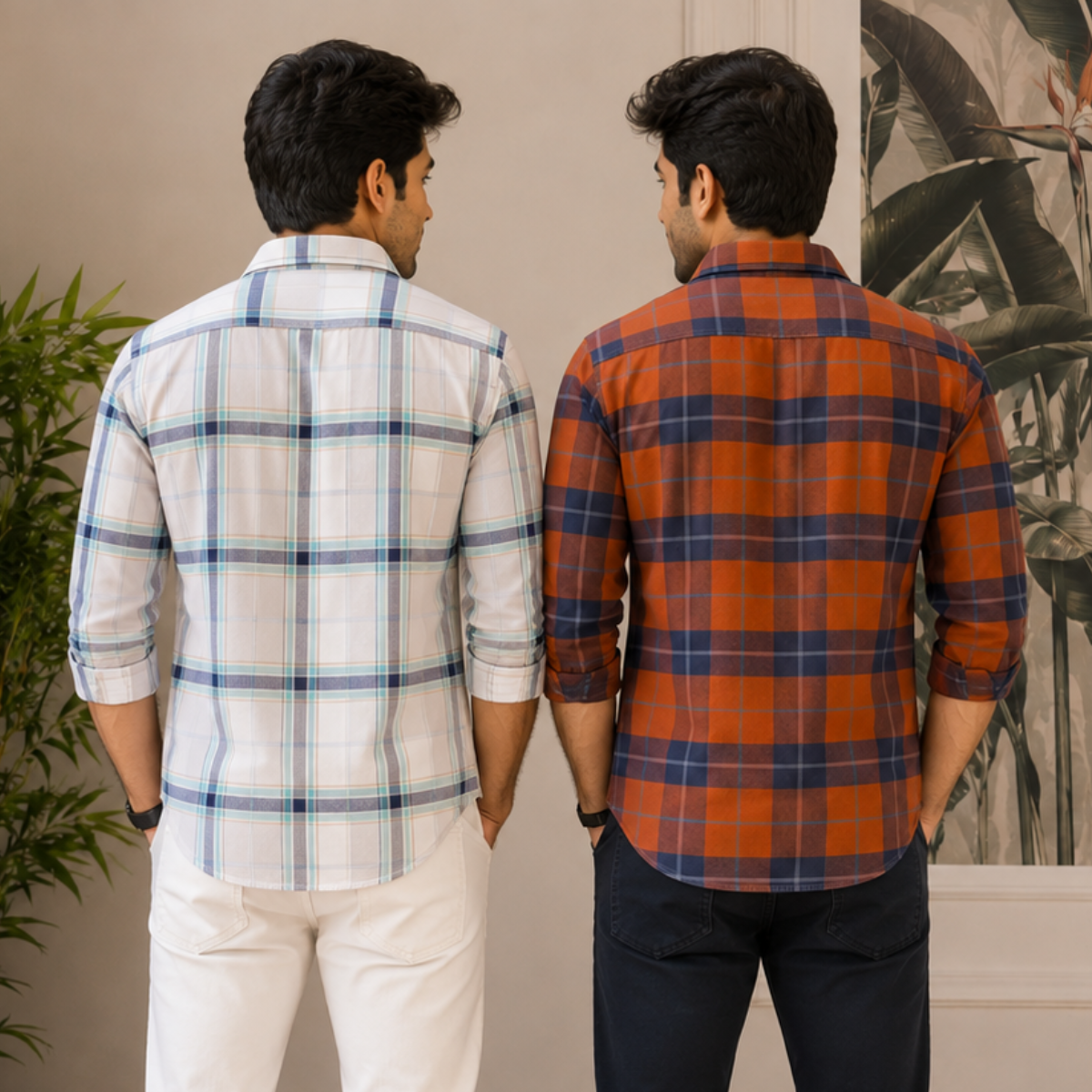 2 Pack Men’s Check Shirts | Smart Casual Look ( CS-7 )