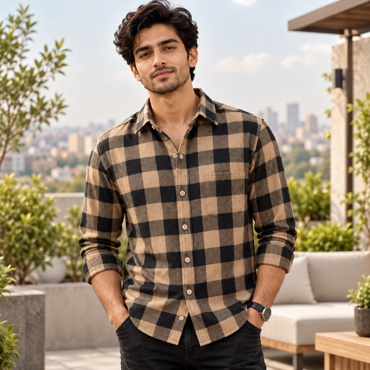 3 Pack Premium Checked Everyday Shirts for Men ( C3 )