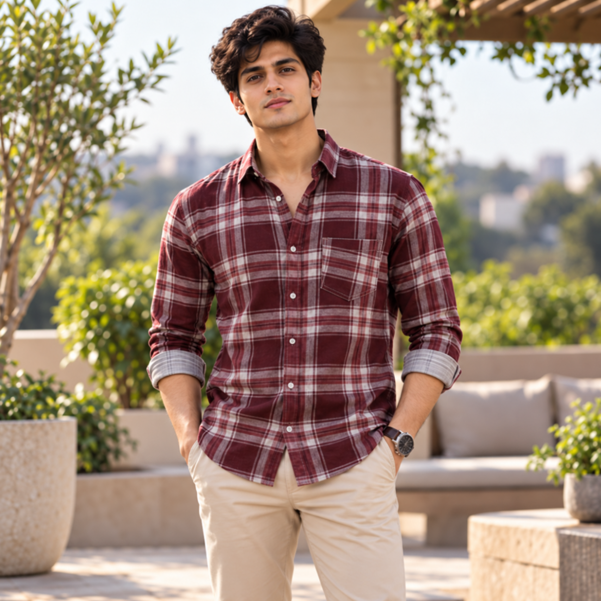 3 Pack Premium Checked Everyday Shirts for Men ( C1 )
