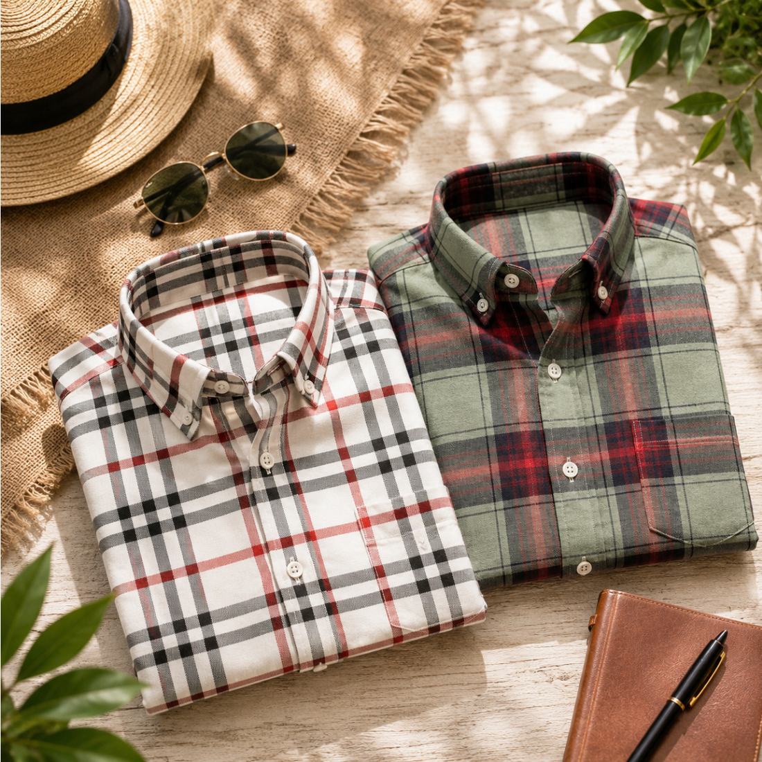 2 Pack Men’s Check Shirts | Smart Casual Look ( CS-8 )