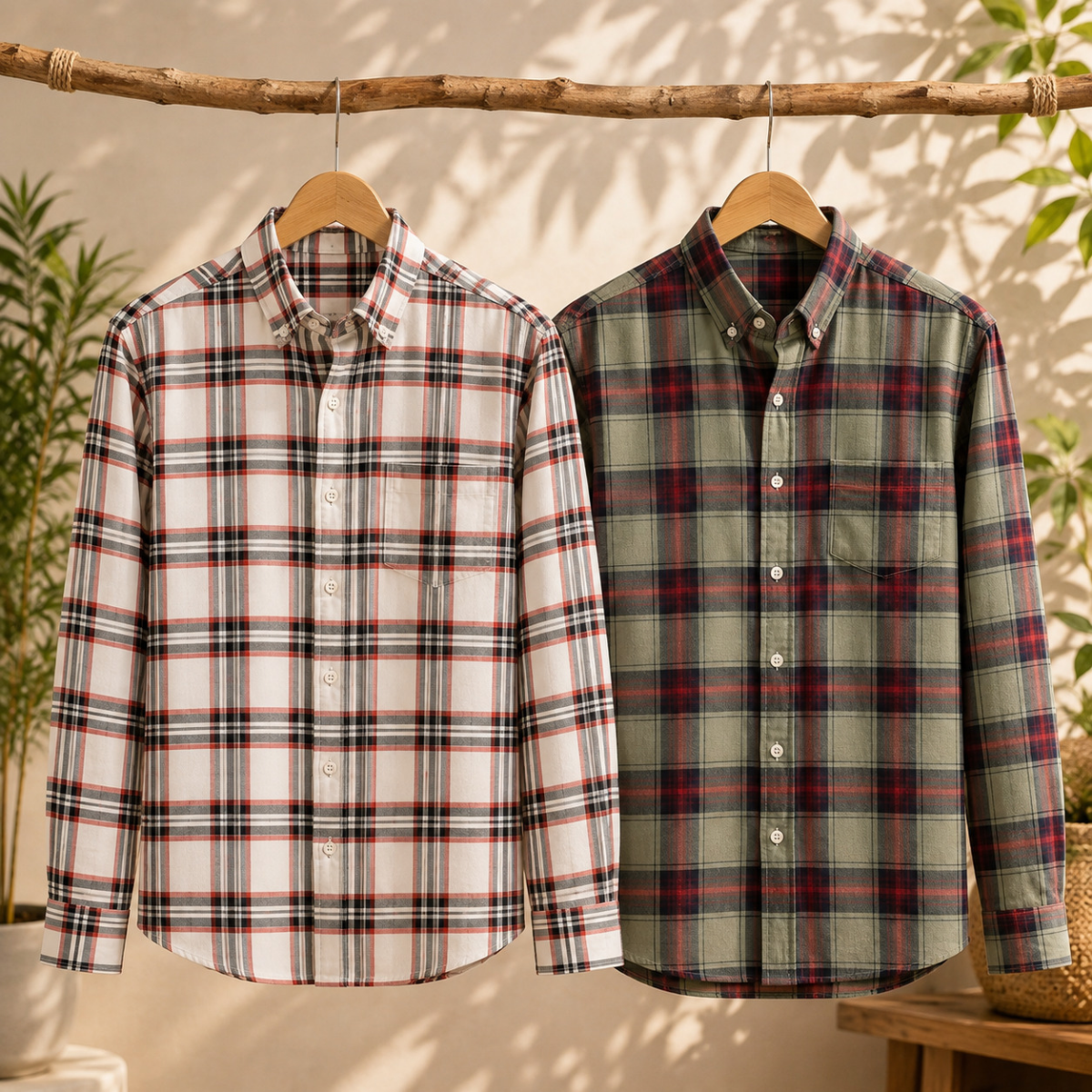 2 Pack Men’s Check Shirts | Smart Casual Look ( CS-8 )