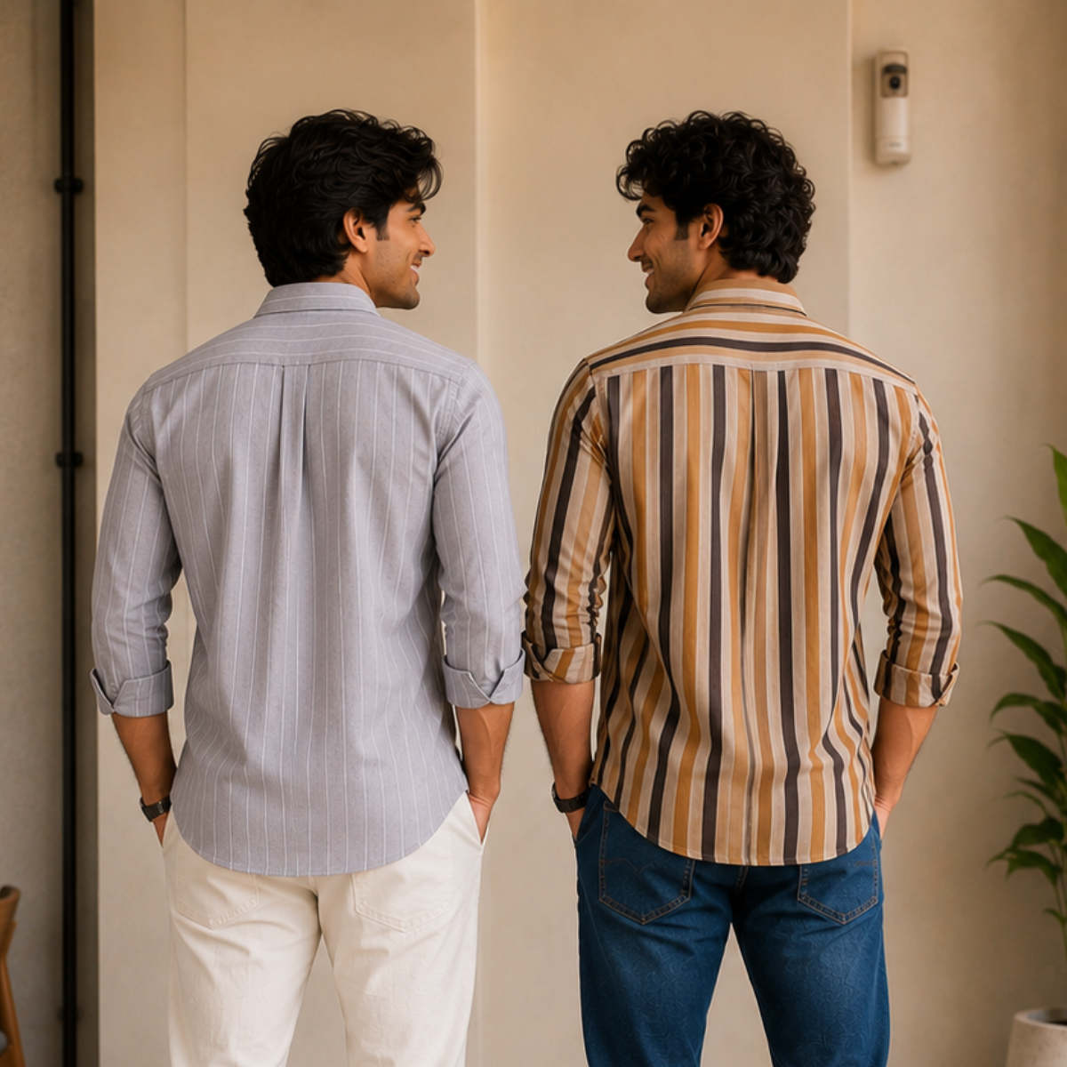 2 Pack Men’s Striped Shirts for Everyday Wear | SS-8