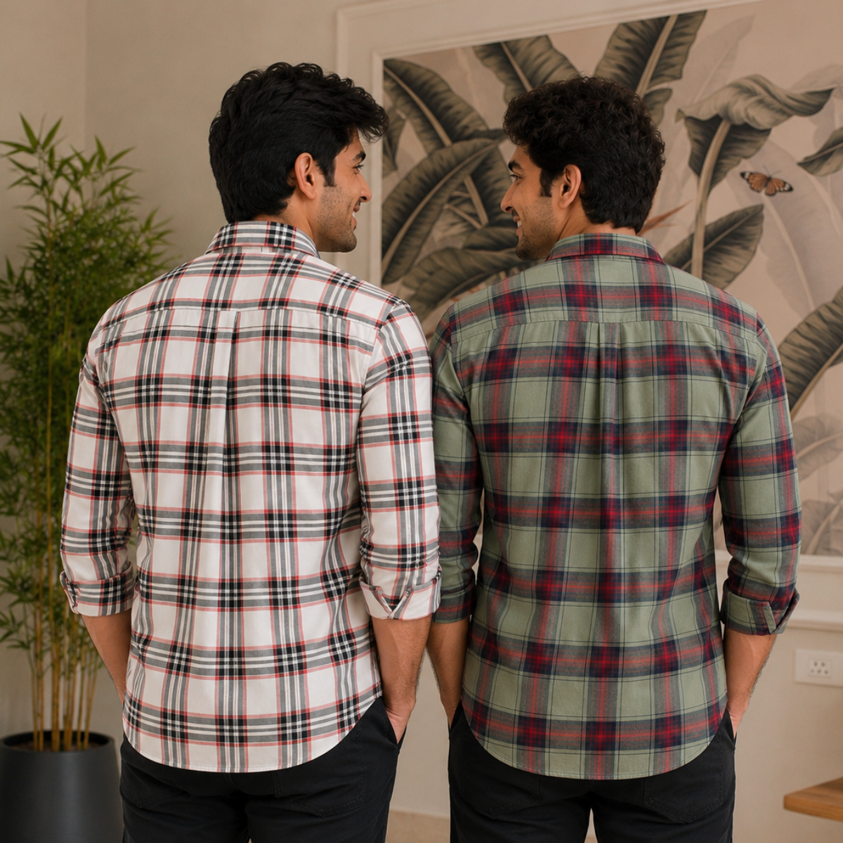 2 Pack Men’s Check Shirts | Smart Casual Look ( CS-8 )