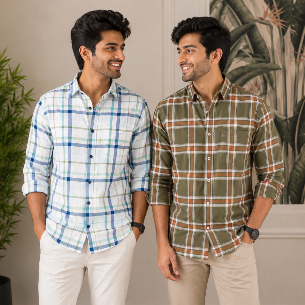 2 Pack Men’s Check Shirts | Smart Casual Look ( CS-9 )