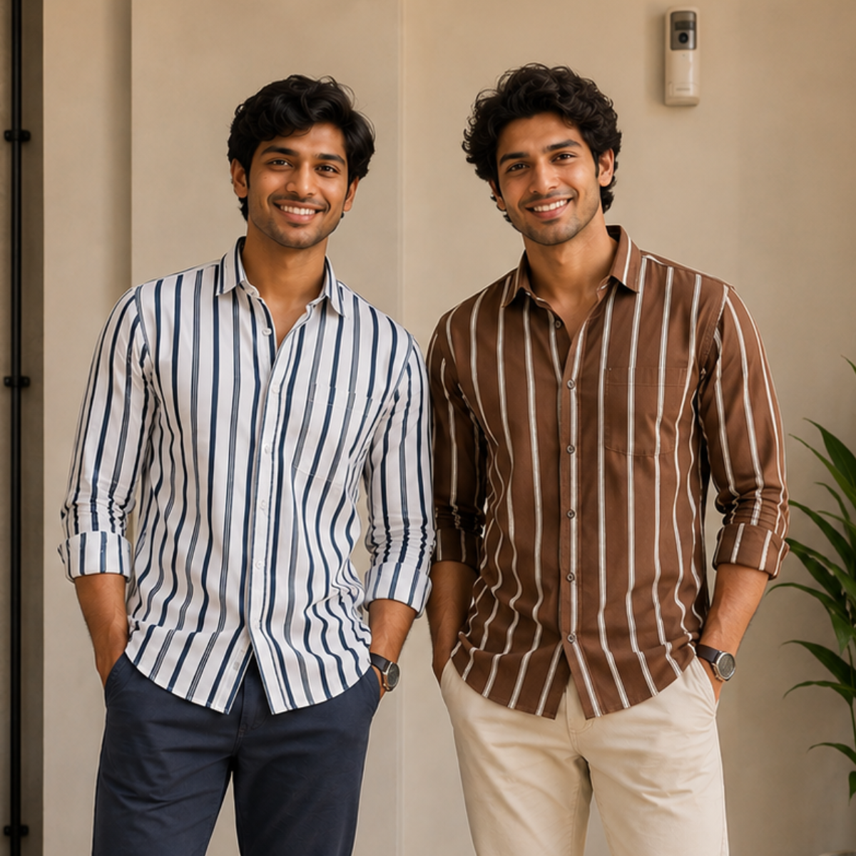 2 Pack Men’s Striped Shirts for Everyday Wear | SS-9