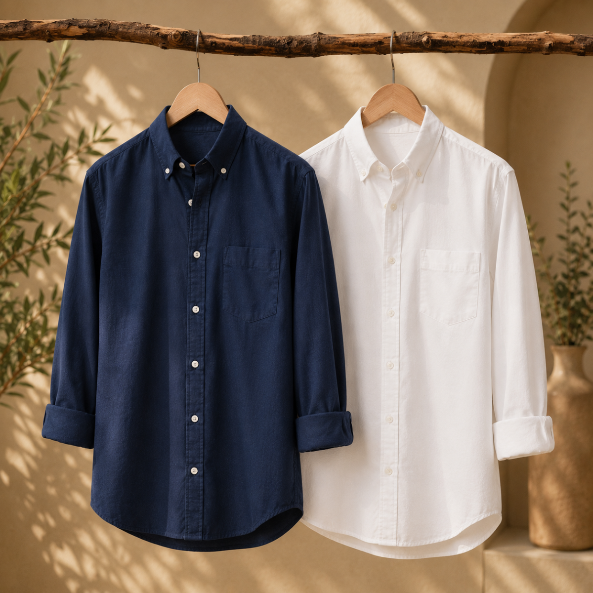 2 Pack Solid Shirts for Men ( S9 )