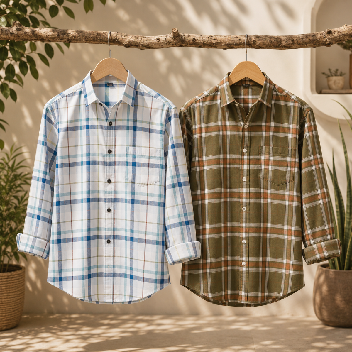 2 Pack Men’s Check Shirts | Smart Casual Look ( CS-9 )