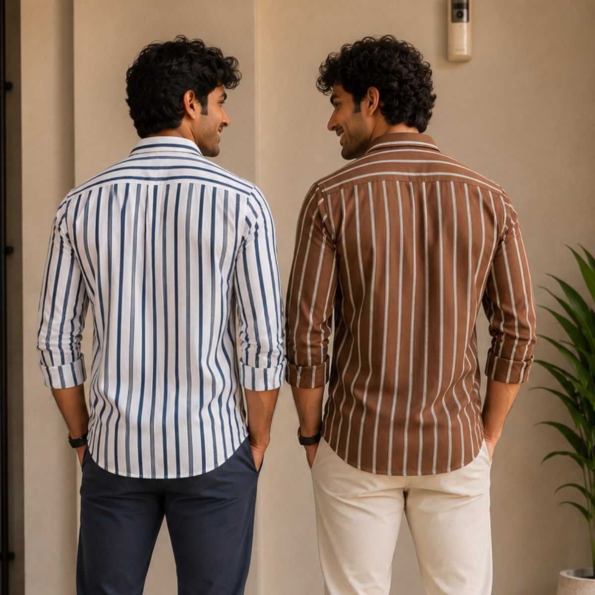 2 Pack Men’s Striped Shirts for Everyday Wear | SS-9