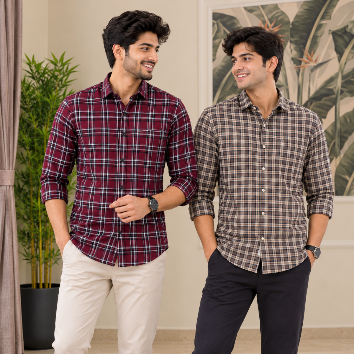 2 Pack Men’s Check Shirts | Smart Casual Look ( CS-10 )