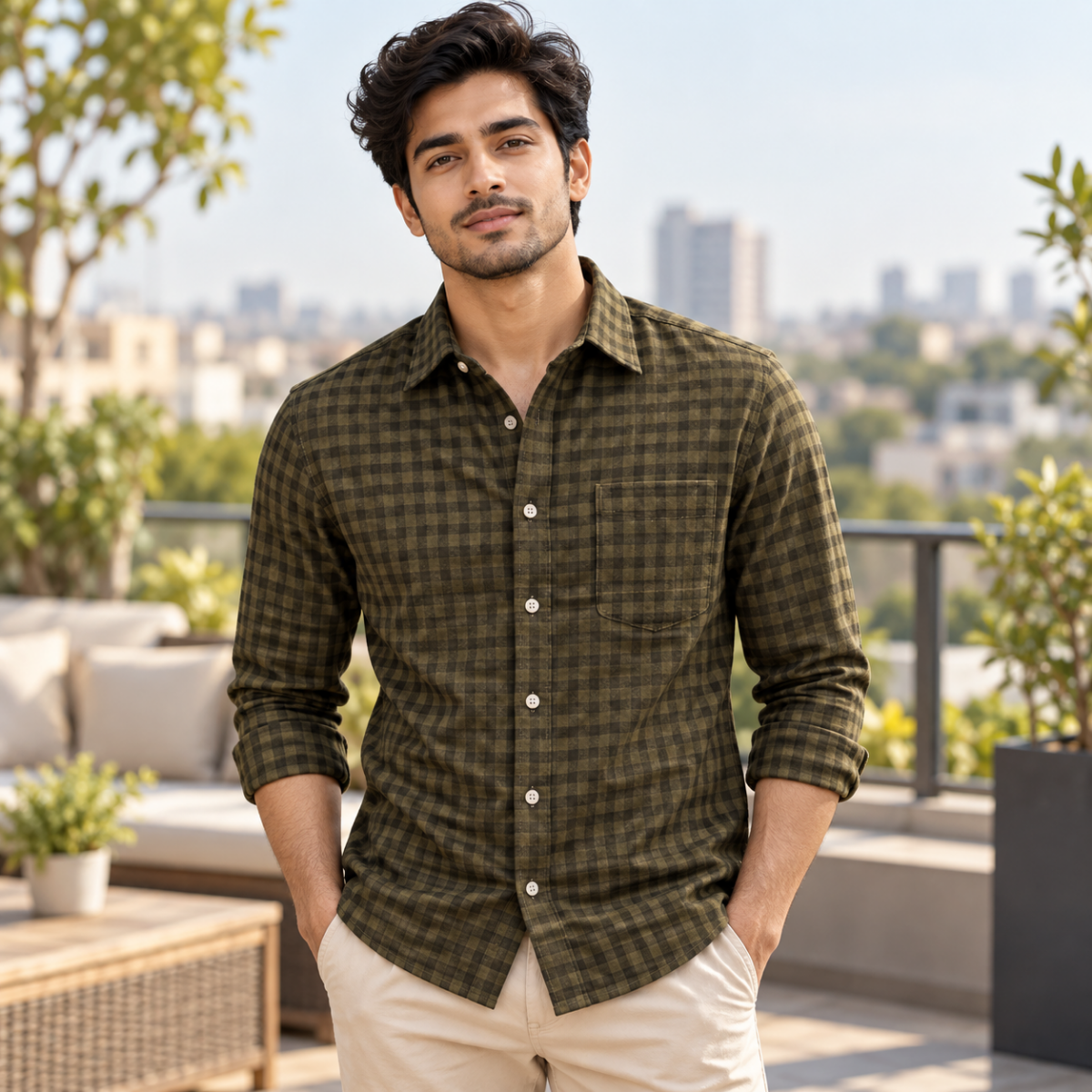 3 Pack Premium Checked Everyday Shirts for Men ( C4 )