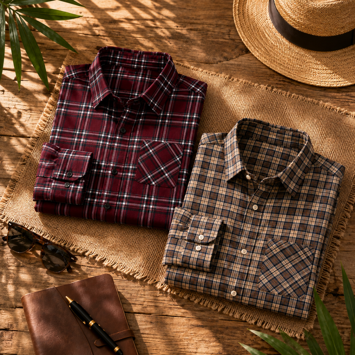 2 Pack Men’s Check Shirts | Smart Casual Look ( CS-10 )