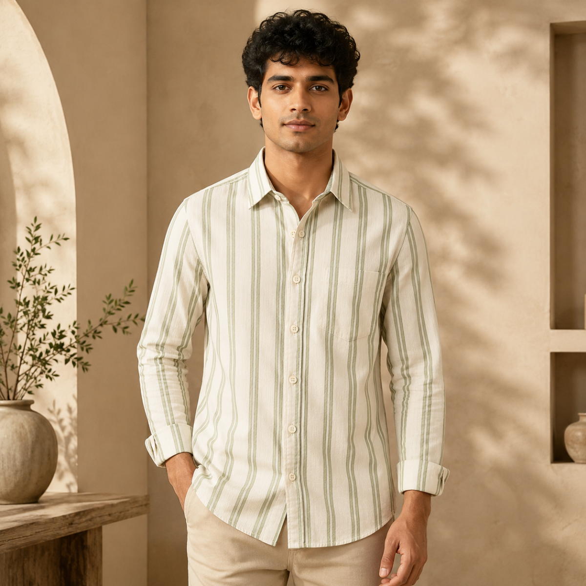 3 Pack Classic Fit Premium Striped Shirts for Men ( SS4 )