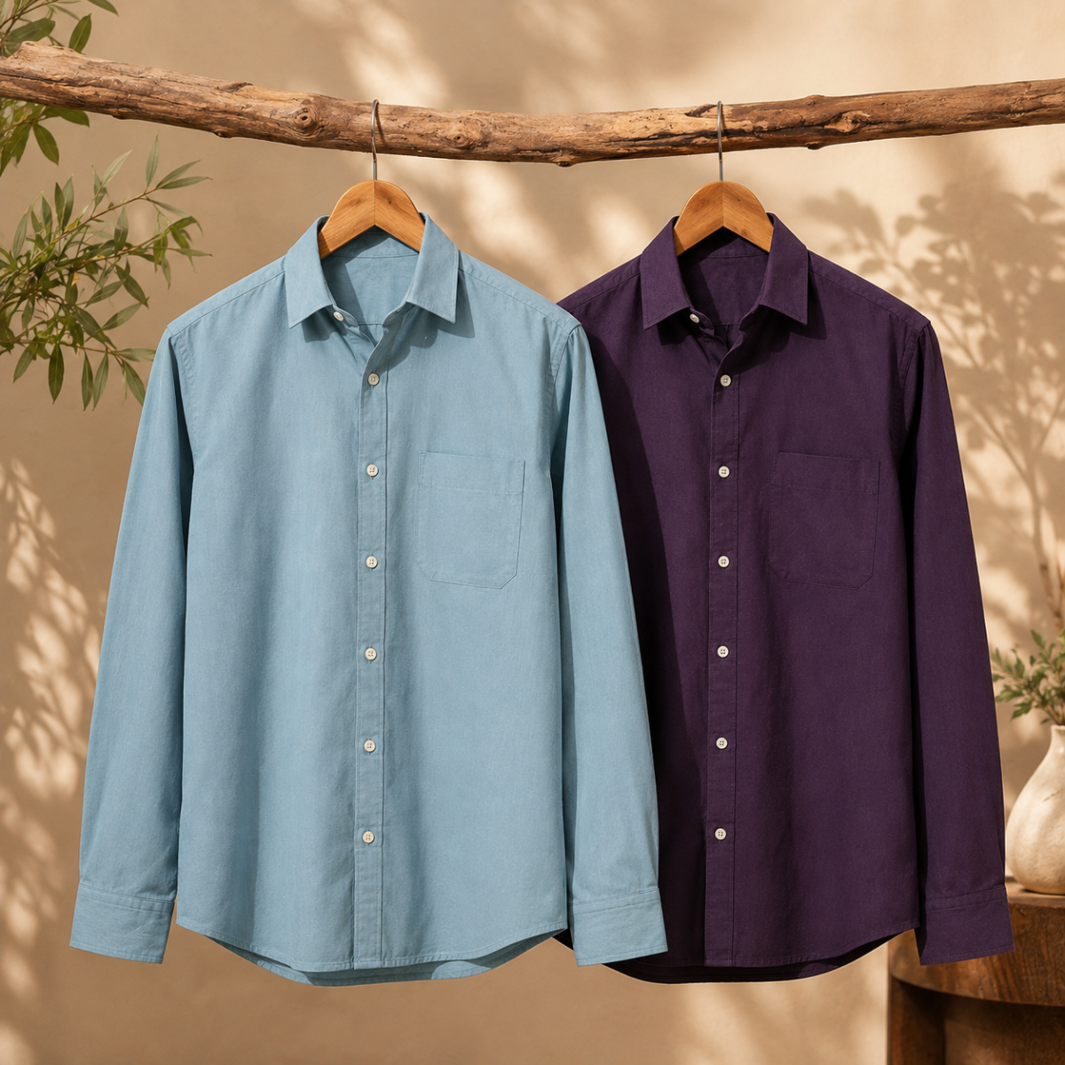 2 Pack Solid Shirts for Men ( S10 )