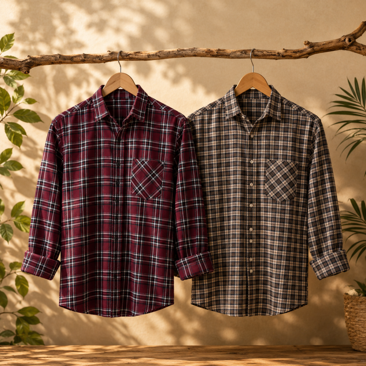 2 Pack Men’s Check Shirts | Smart Casual Look ( CS-10 )