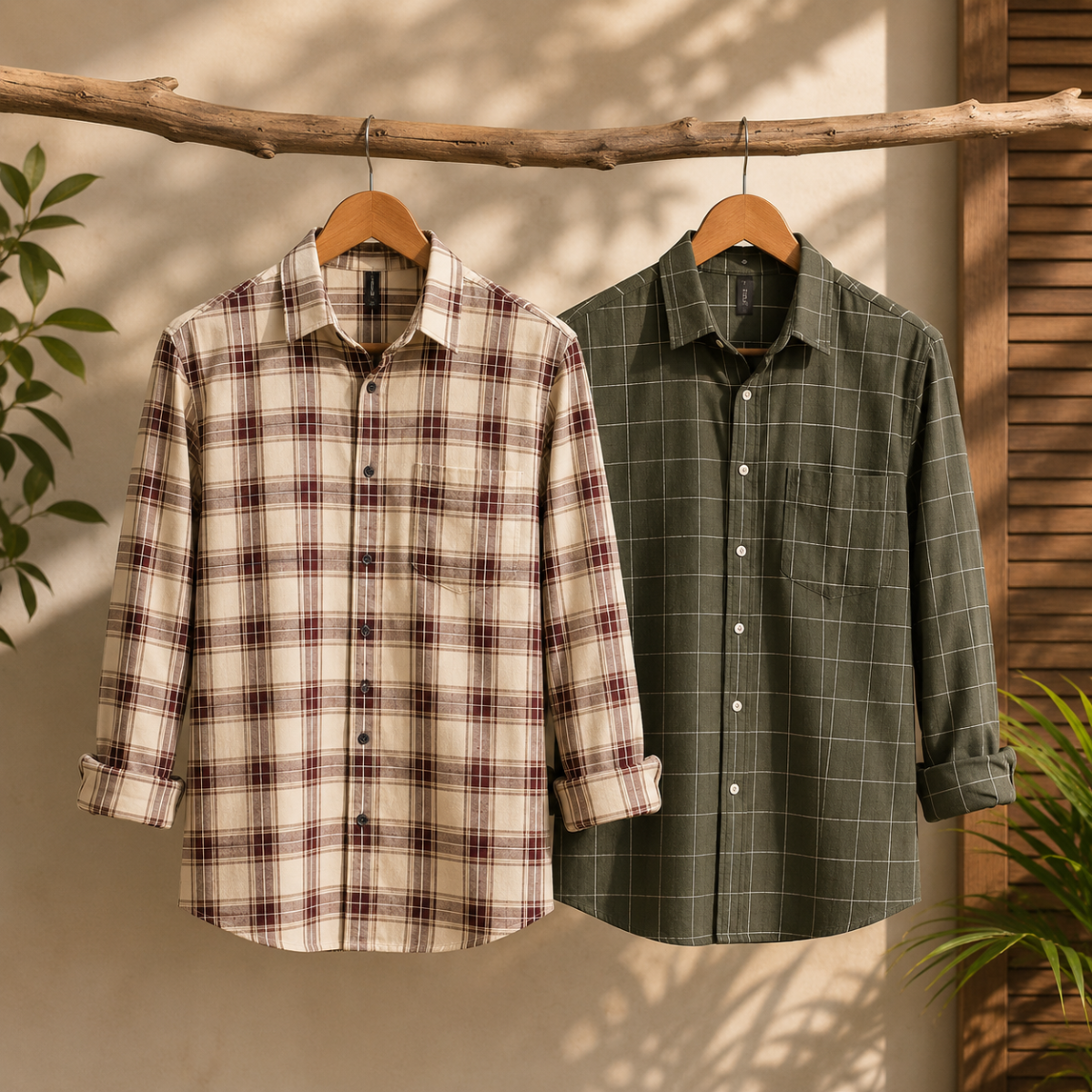 2 Pack Men’s Check Shirts | Smart Casual Look ( CS-1 )