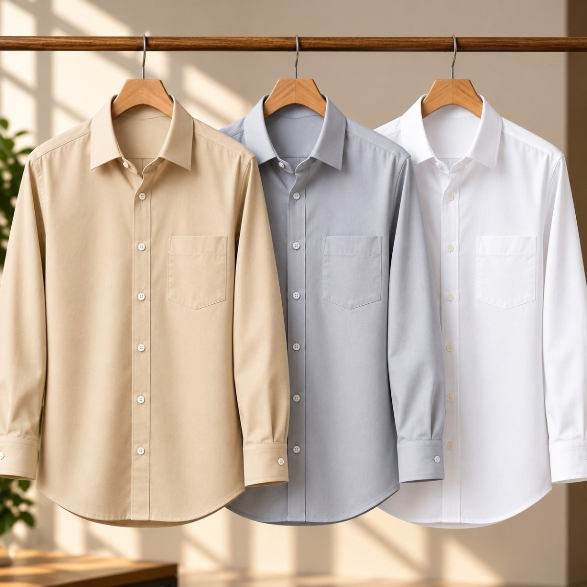 3 Pack Premium Solid Shirts for Men ( S1 )