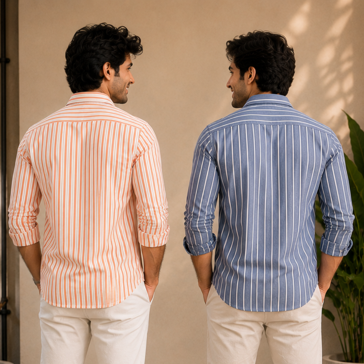 2 Pack Men’s Striped Shirts for Everyday Wear | SS-10