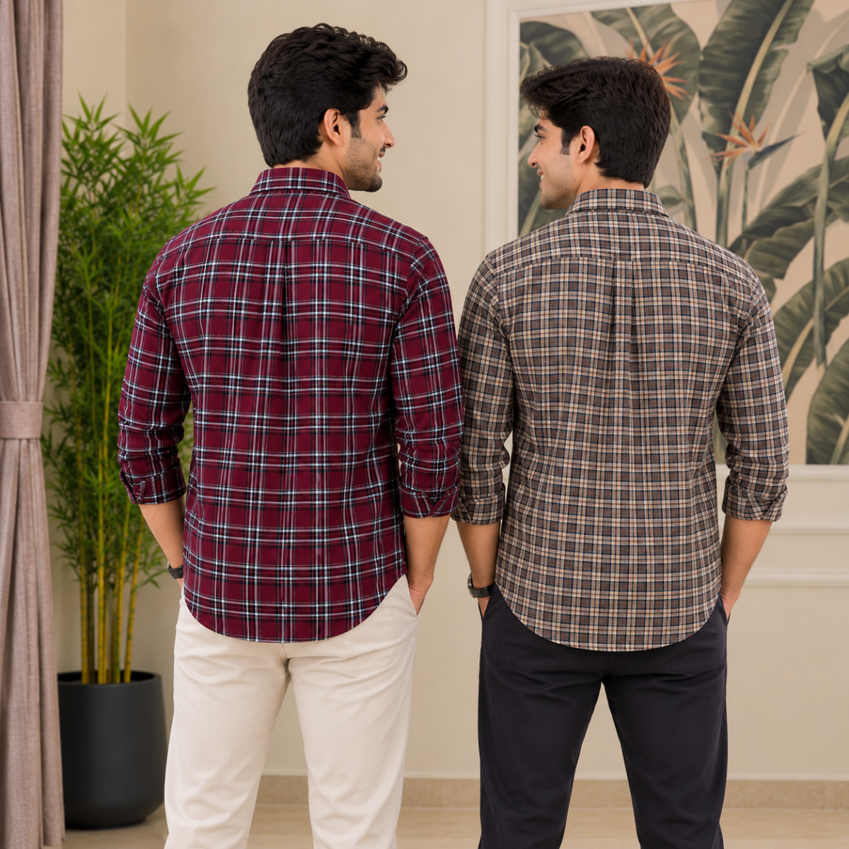 2 Pack Men’s Check Shirts | Smart Casual Look ( CS-10 )