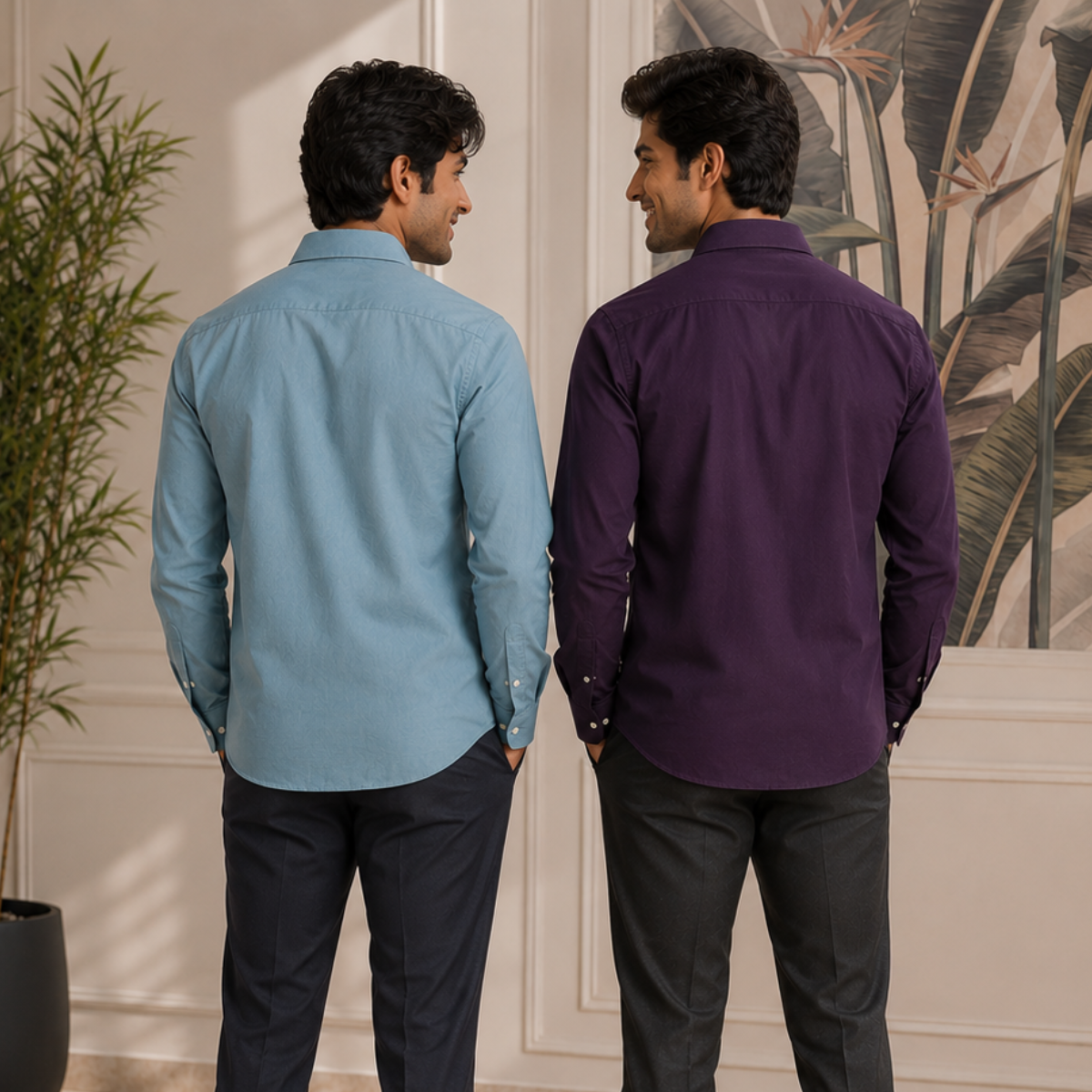 2 Pack Solid Shirts for Men ( S10 )