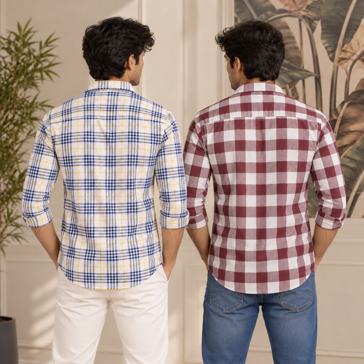 2 Pack Men’s Check Shirts | Smart Casual Look ( CS-11 )