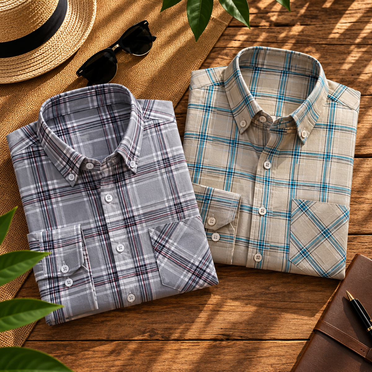 2 Pack Men’s Check Shirts | Smart Casual Look ( CS-12 )